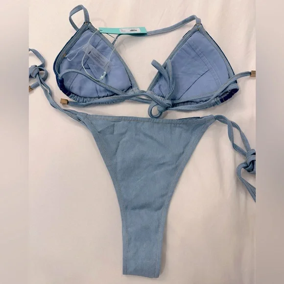 NWT ✨ Fashion Nova denim bikini set - Picture 3 of 10